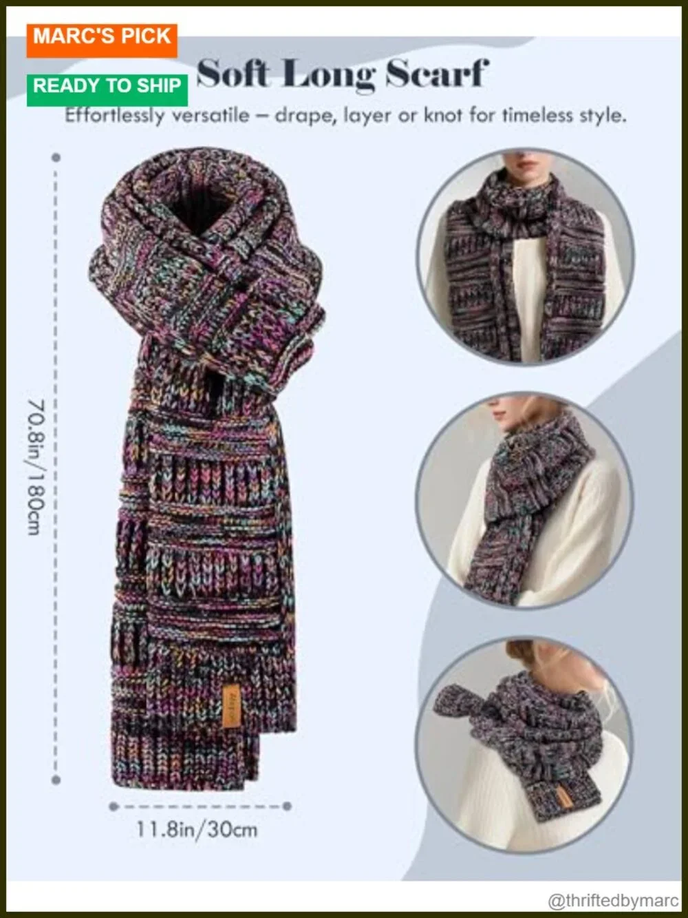 Winter Beanie Hat Scarf Gloves Set, Slouchy Beanie, Touchscreen Gloves, Warm 3